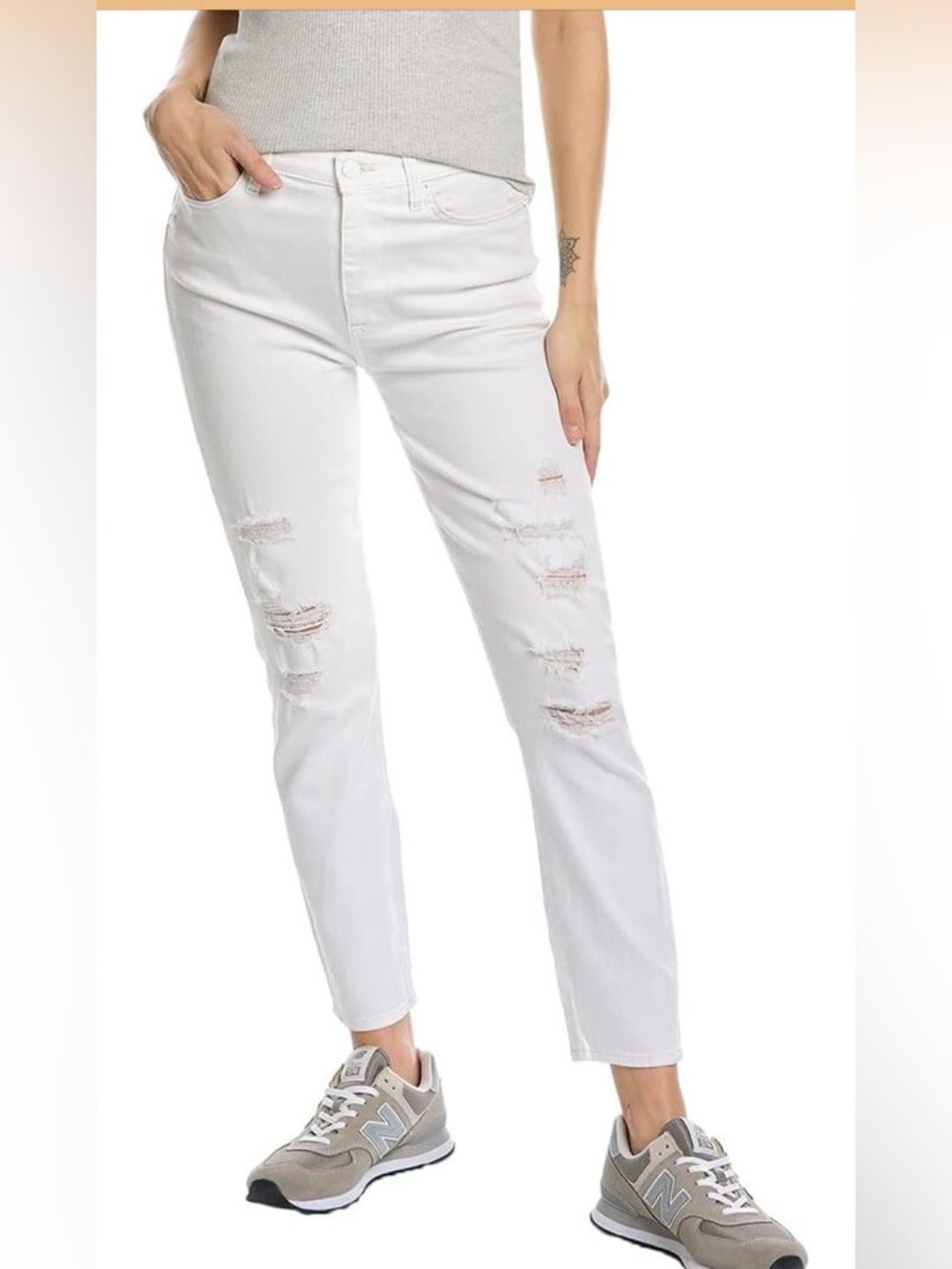 The 7 For All Mankind High-Waist Ankle Skinny in Clean White , guc, sz 30